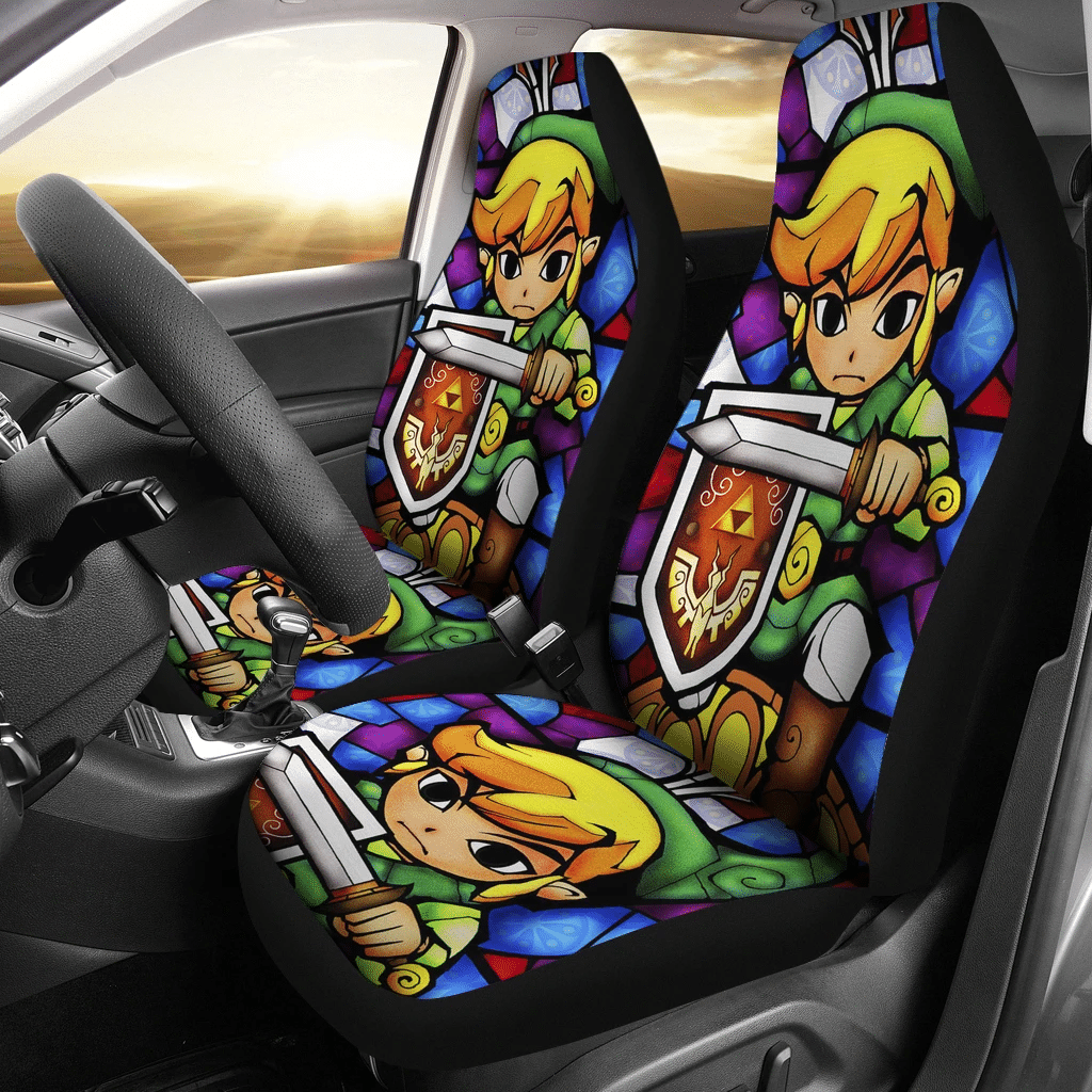 The Legend Of Zelda Car Seat Covers Legend Of Zelda Link Stained Glass Seat Covers Colorful