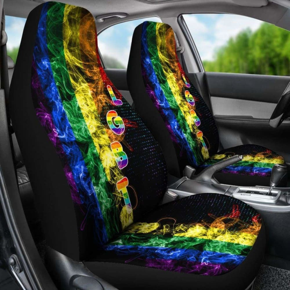 LGBT Car Seat Covers LGBT Rainbow Smoke Pattern Seat Covers Colorful