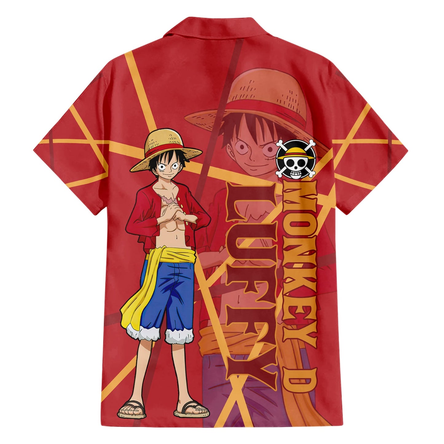 One Piece Hawaii Shirt Monkey D Luffy Costume Graphic Hawaiian Shirt Red Unisex