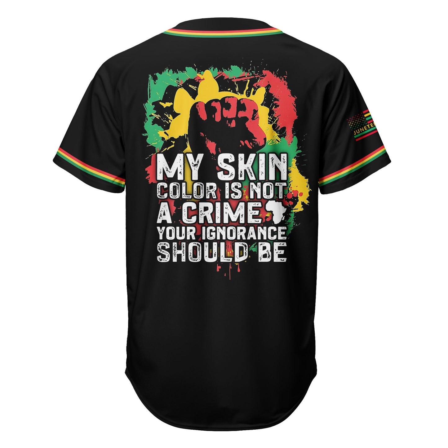 My Skin Color Is Not A Crime - African American Baseball Jersey - Gift for Black Dad, Grandpa, Husband