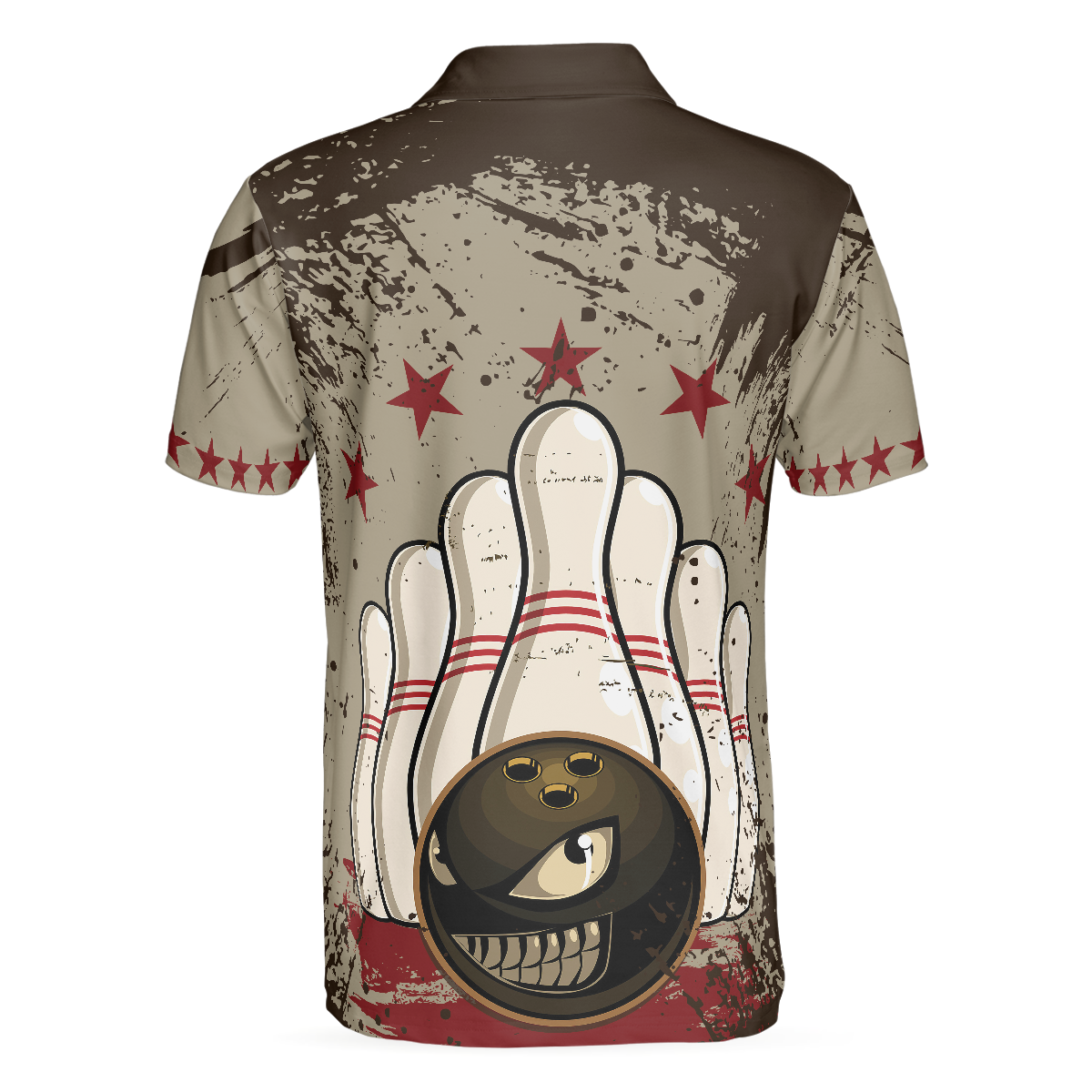 Bowling Polo Shirt Bowling Ball Vintage Background Boys Polo Shirts Brown