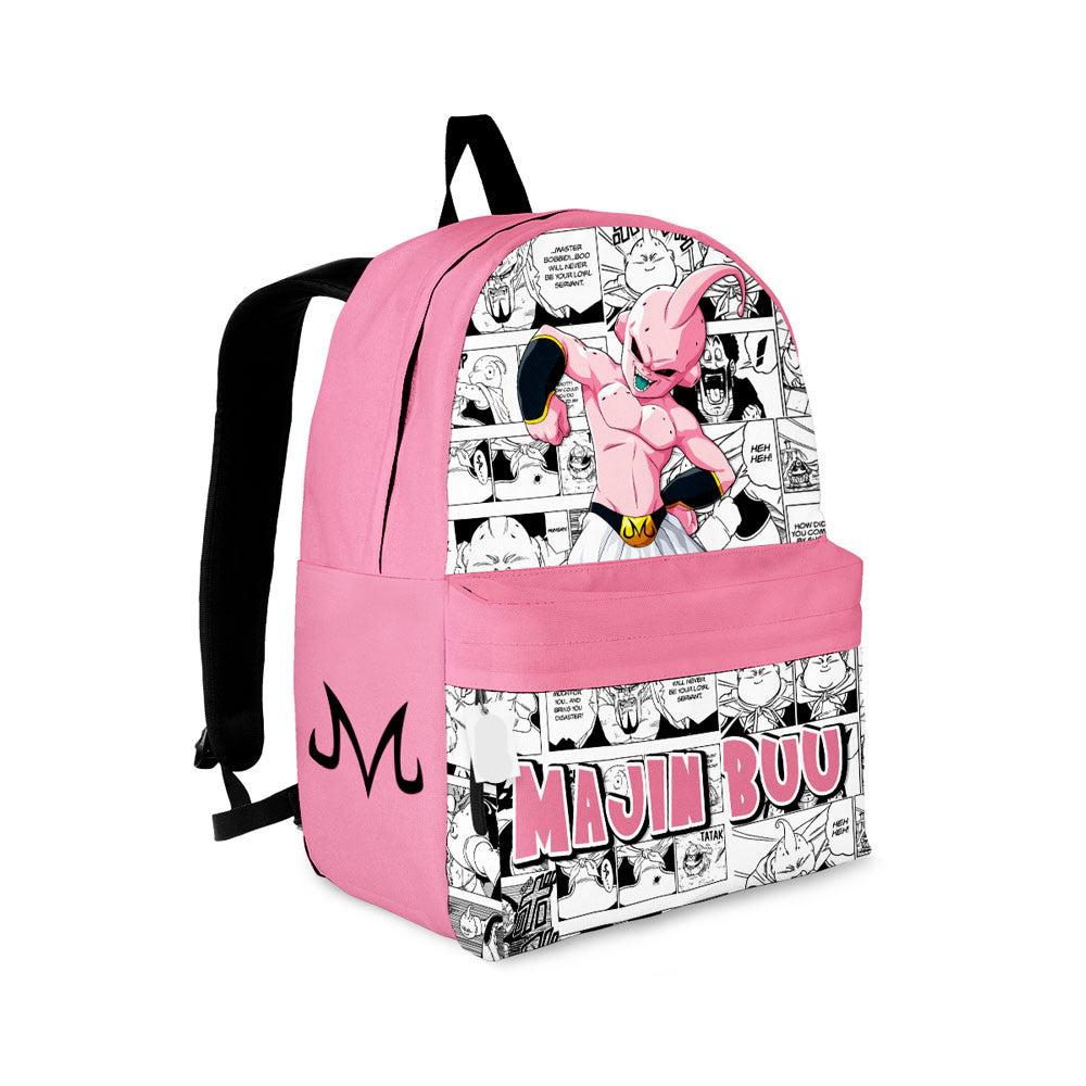 Dragon Ball Backpack Majin Buu Graphic Manga Pattern Backpacks White Pink