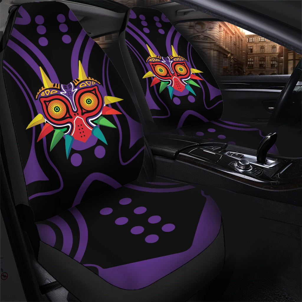 The Legend Of Zelda Car Seat Covers Majora’s Mask Dot Pattern Seat Covers Black Purple