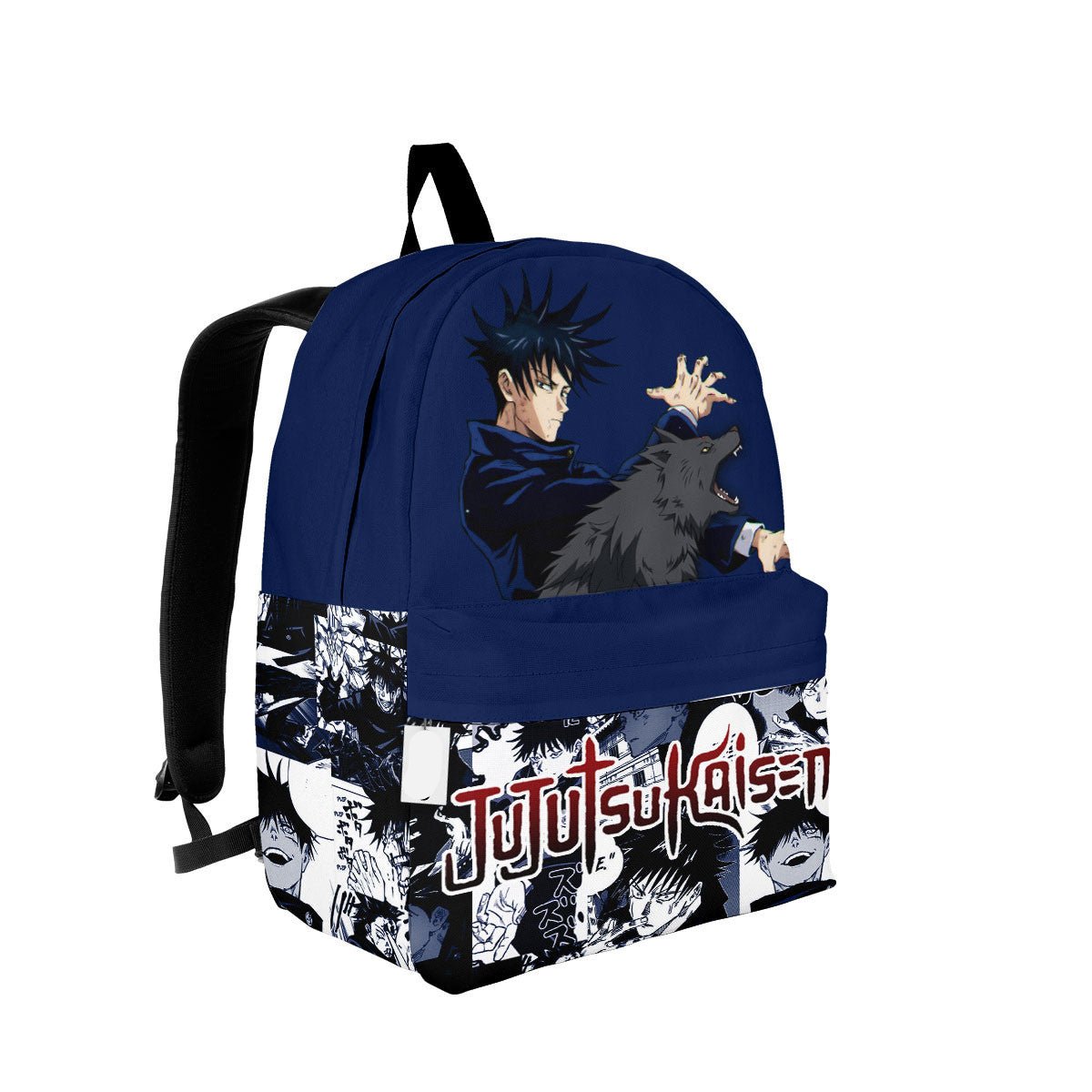 Jujutsu Kaisen Backpack Megumi Fushiguro Manga Pattern Backpacks Blue White