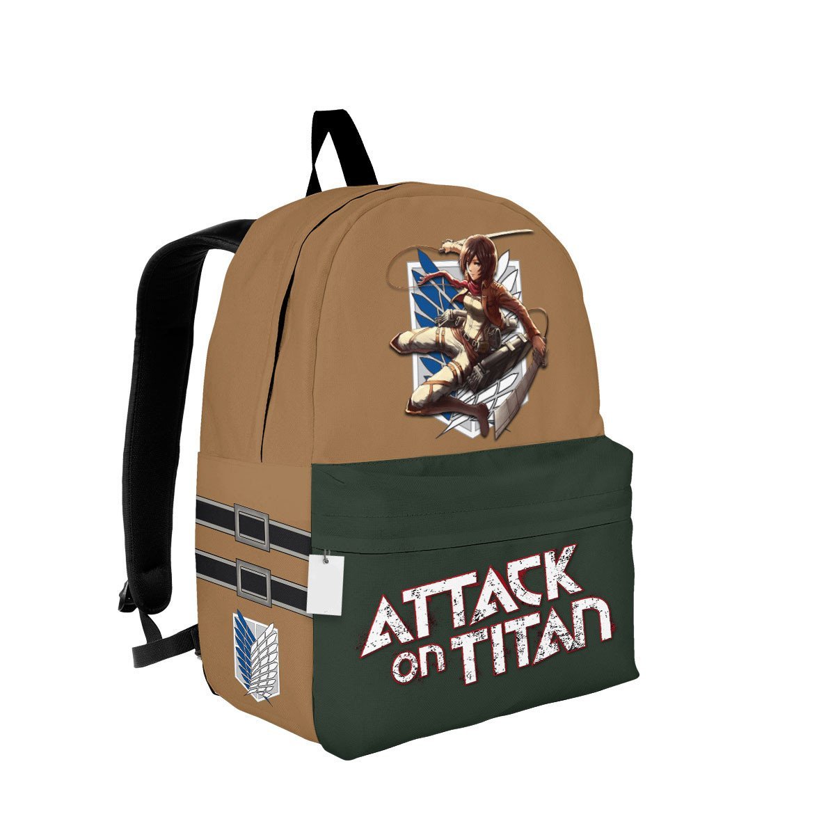 Attack On Titan Backpack Attack On Titan Mikasa Ackerman Graphic Backpacks Brown Green