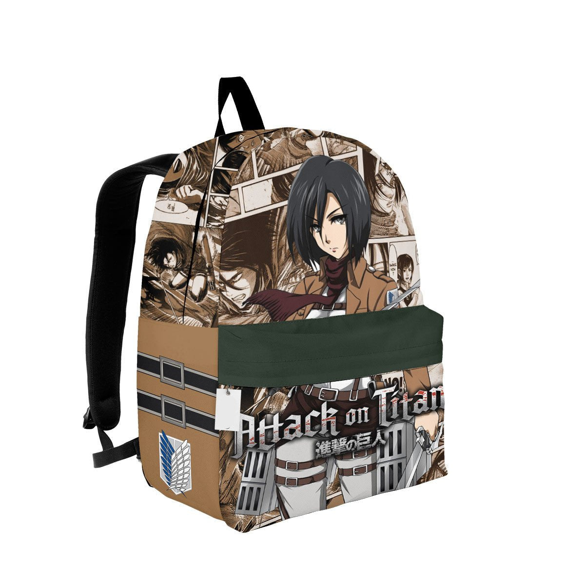 Attack On Titan Backpack Mikasa Ackerman Character Manga Pattern Backpacks Brown