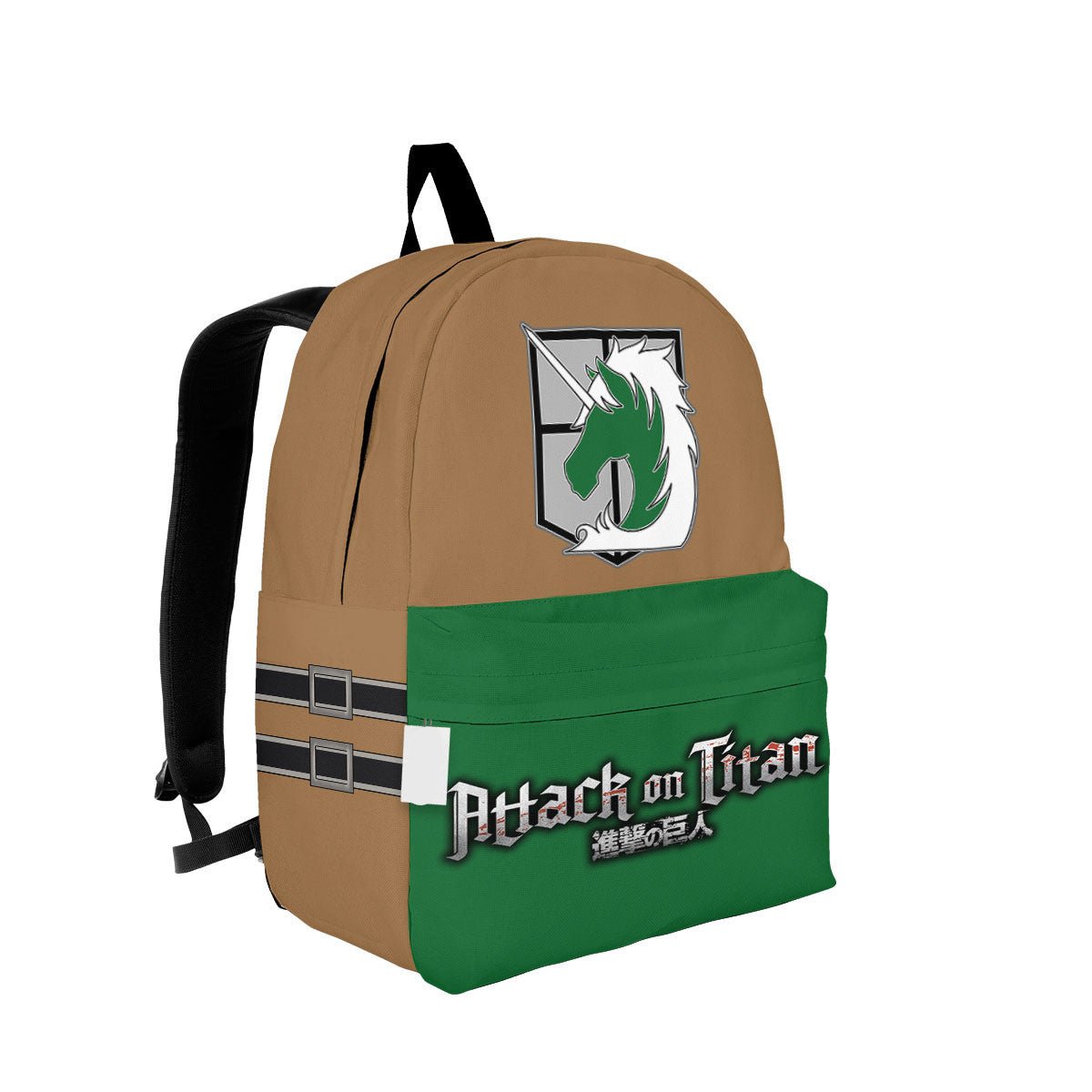 Attack On Titan Backpack Military Police Brigade Suit Costume And Symbol Backpacks Brown Green