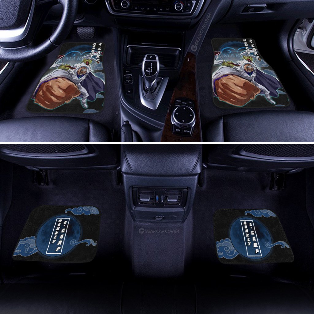 One Piece Car Mats Monkey D Garp Graphic Pattern Car Floor Mats Black Blue