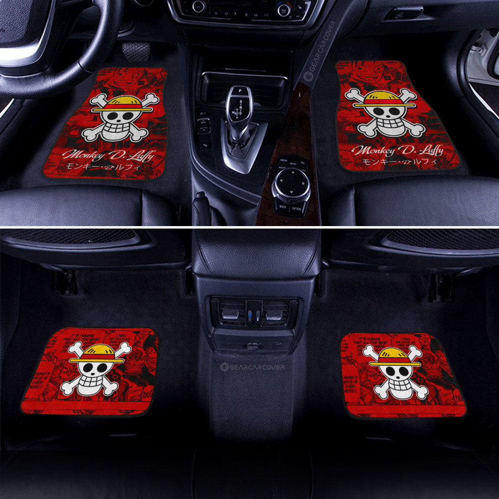 One Piece Car Mats One Piece Monkey D Luffy Straw Hat Symbol Manga Pattern Car Floor Mats Red