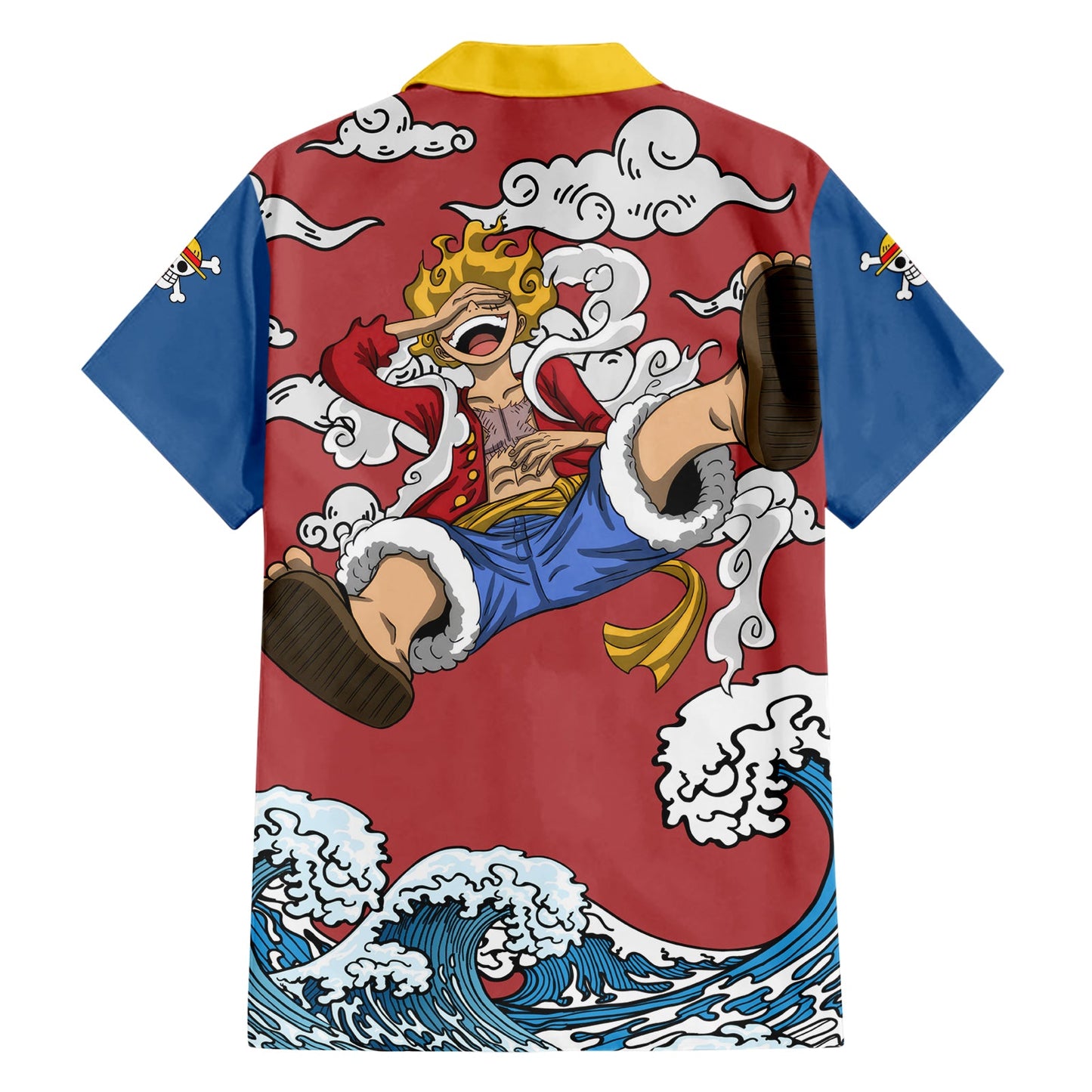 One Piece Hawaii Shirt Monkey D Luffy One Piece Gear 5 Awakening Hawaiian Shirt Red Blue Unisex