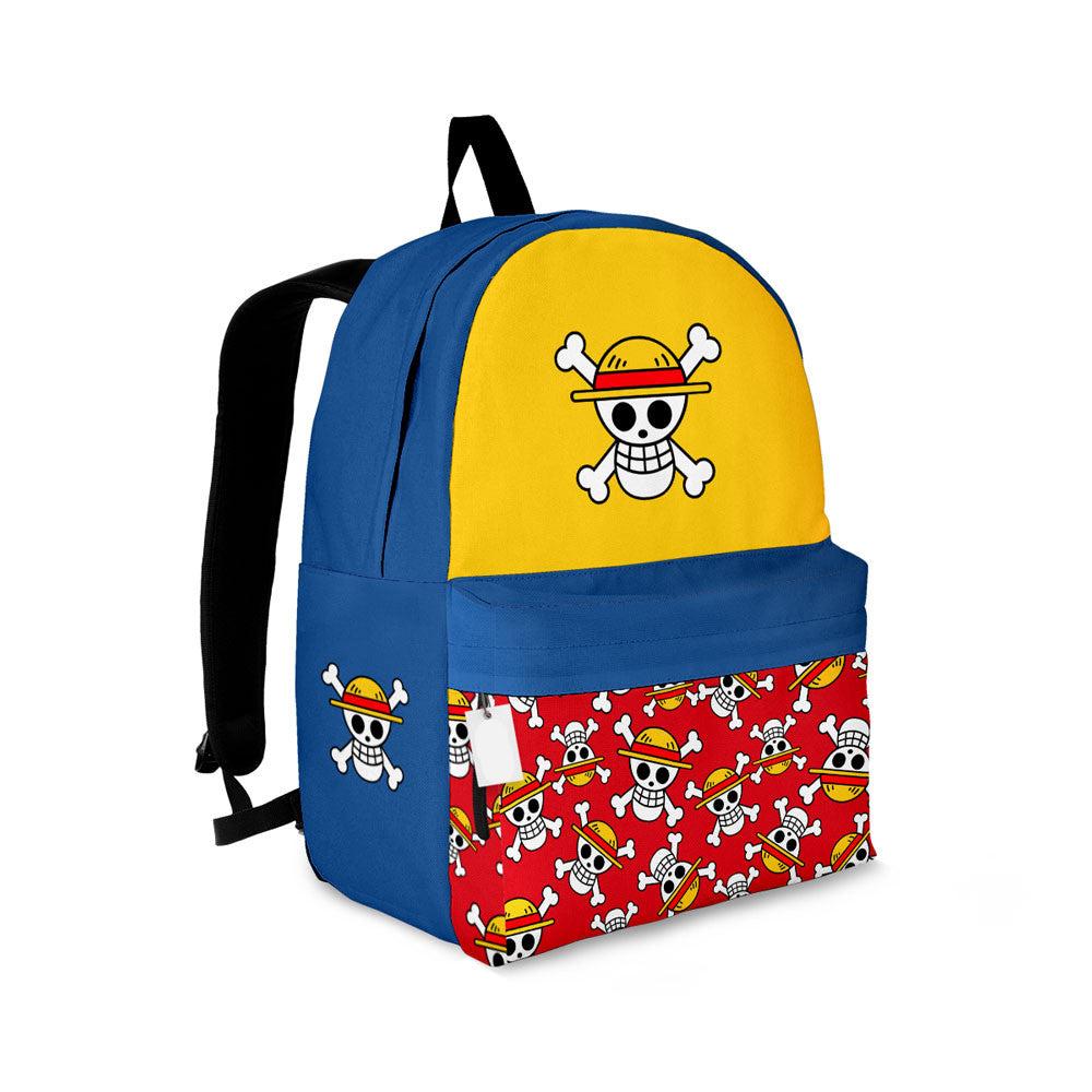 One Piece Backpack Monkey D Luffy Symbol Pattern Backpacks Colorful
