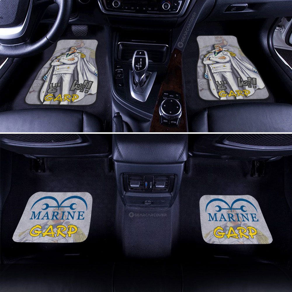 One Piece Car Mats Monkey D Garp Graphic Jolly Roger Symbol Car Floor Mats Gray