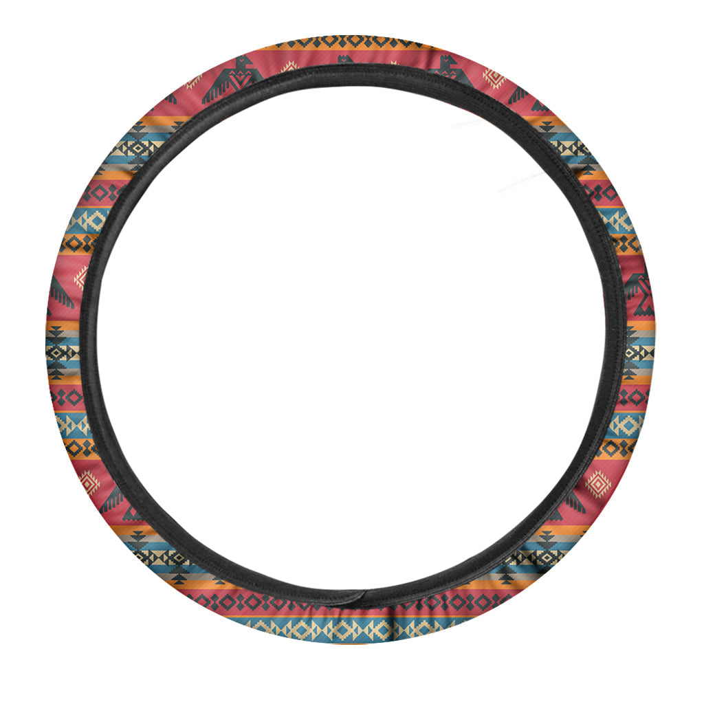 Native America Steering Wheel Cover Native American Birds Pattern Driving Wheel Cover Colorful