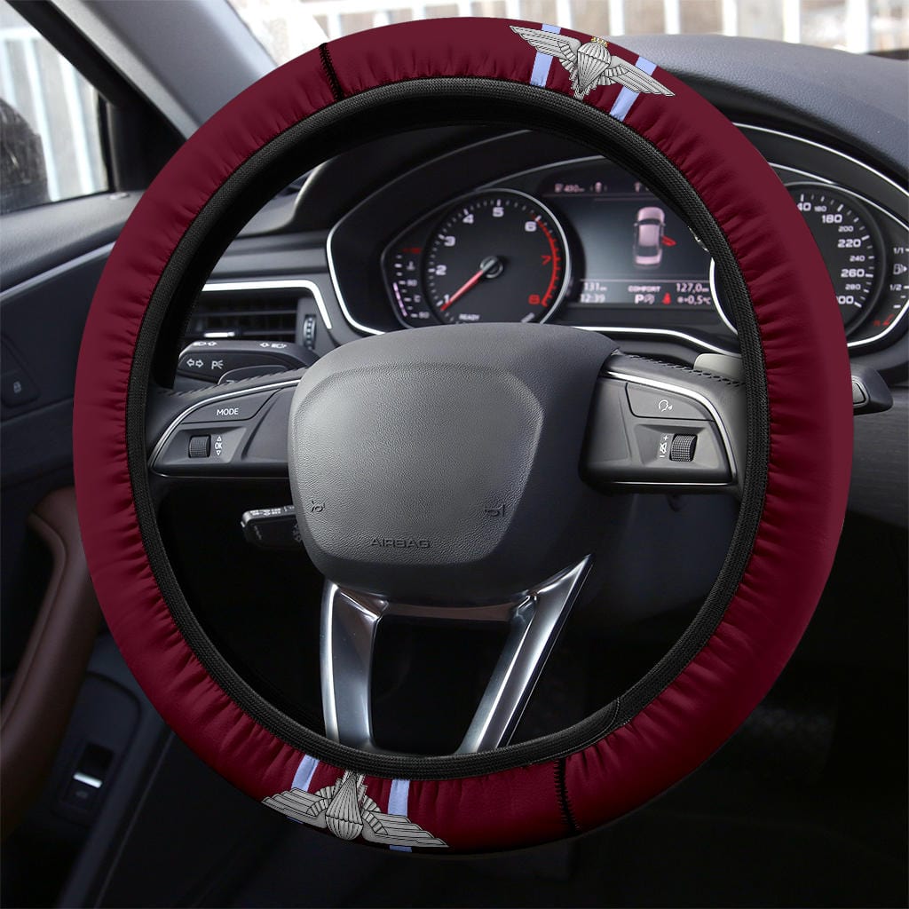 Veteran Steering Wheel Cover Parachute Regiment Symbol Pattern Driving Wheel Cover Red