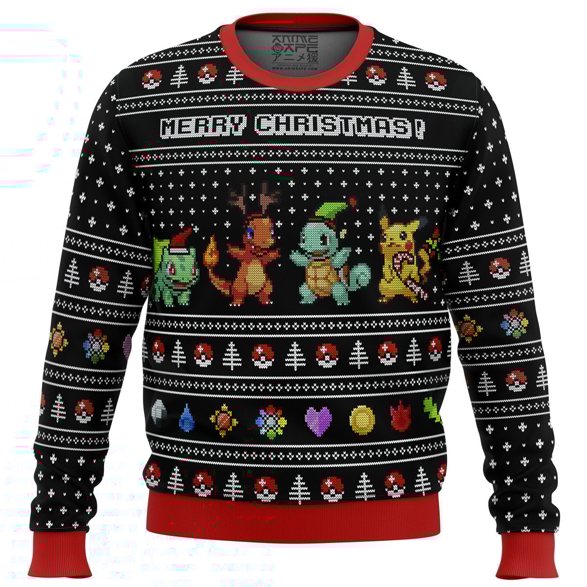 Pokemon Kanto Starters Ugly Christmas Sweater