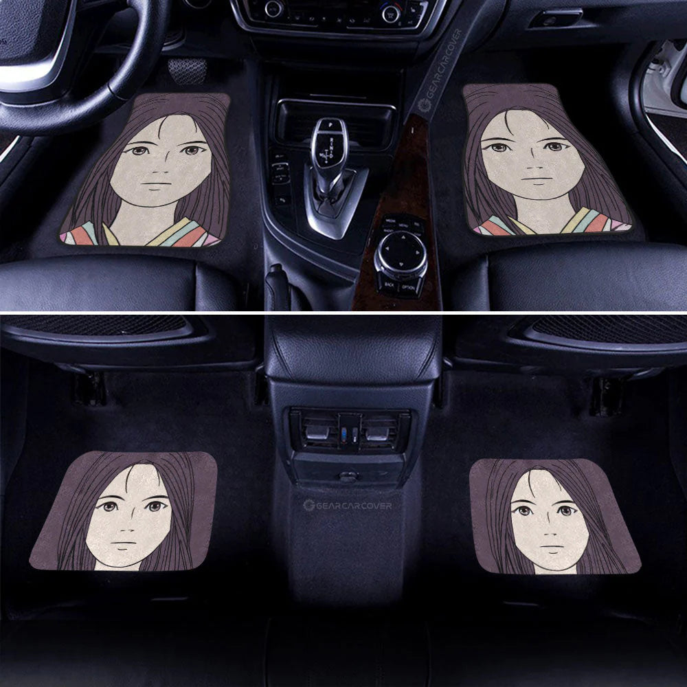 SGhibli Car Mats SGhibli Princess Kaguya Face Graphic Car Floor Mats Colorful