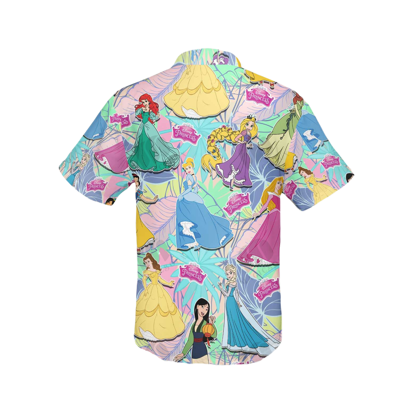 DN Hawaii Shirt DN All Princesses Tropical Leaves Pattern Hawaiian Shirt Colorful Unisex