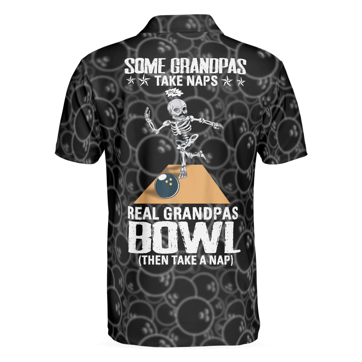 Bowling Polo Shirt Real Grandpas Bowl Then Take A Nap Boys Polo Shirts Black