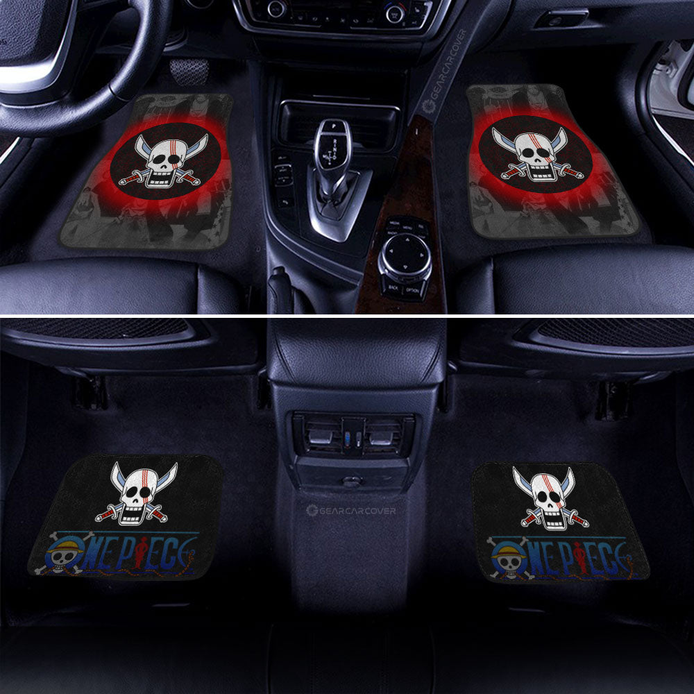 One Piece Car Mats One Piece Red Hair Pirates Flag Manga Pattern Car Floor Mats Black Red