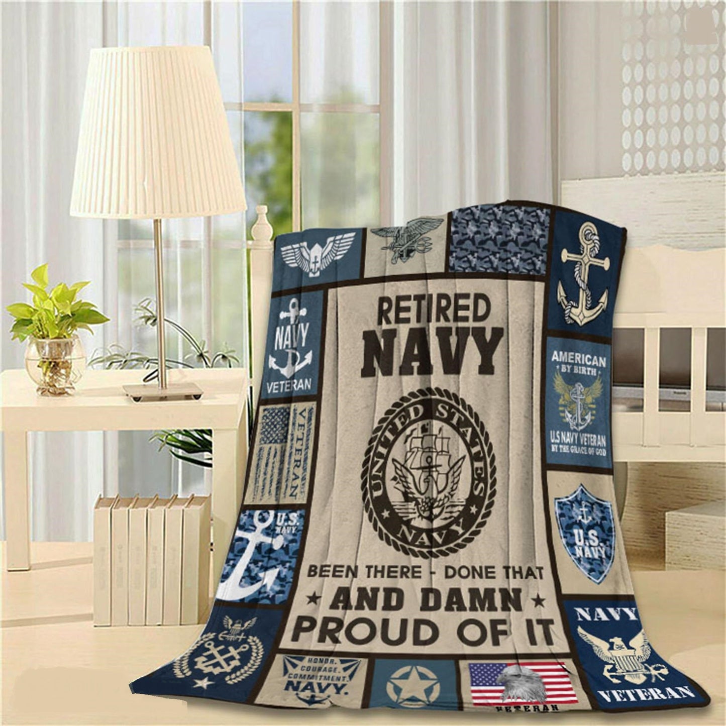 Veteran Blanket Retired Army Been There Done That Blanket Blue