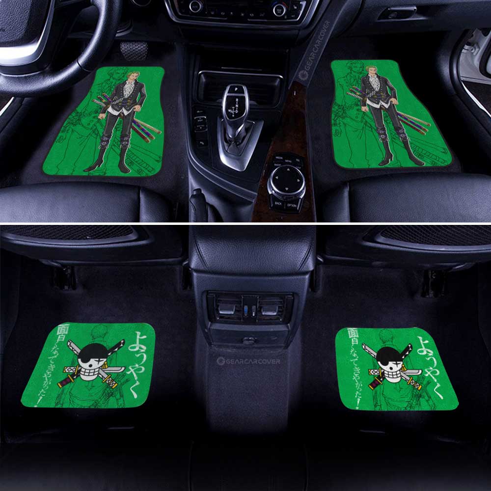 One Piece Car Mats One Piece Zoro In Nice Suit Graphic Car Floor Mats Black Green