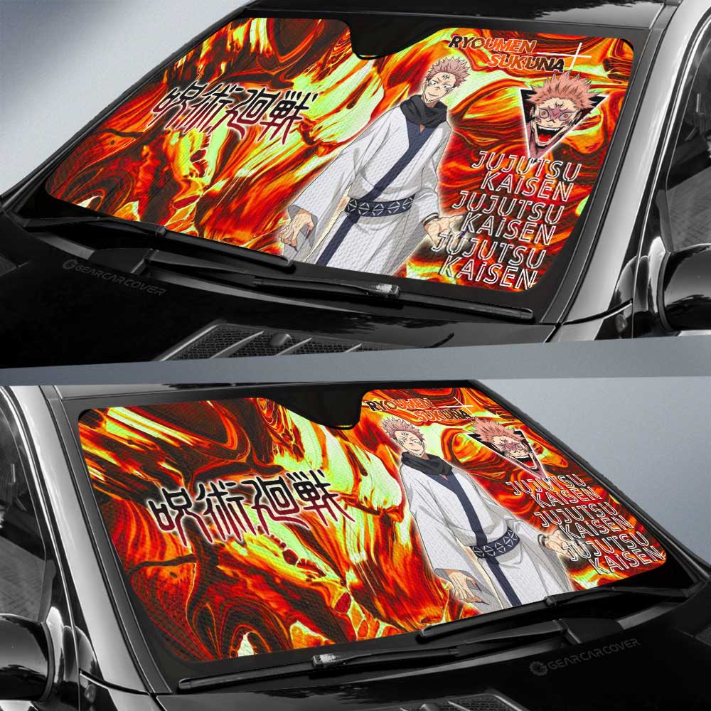 Jujutsu Kaisen Car Sun Shade Ryoumen Sukuna Jujutsu Kaisen Character Winshield Sun Shade Orange Yellow