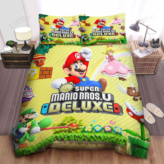 Mario Bedding Set Super Mario Bros U Deluxe Poster Duvet Covers Colorful Unique Gift