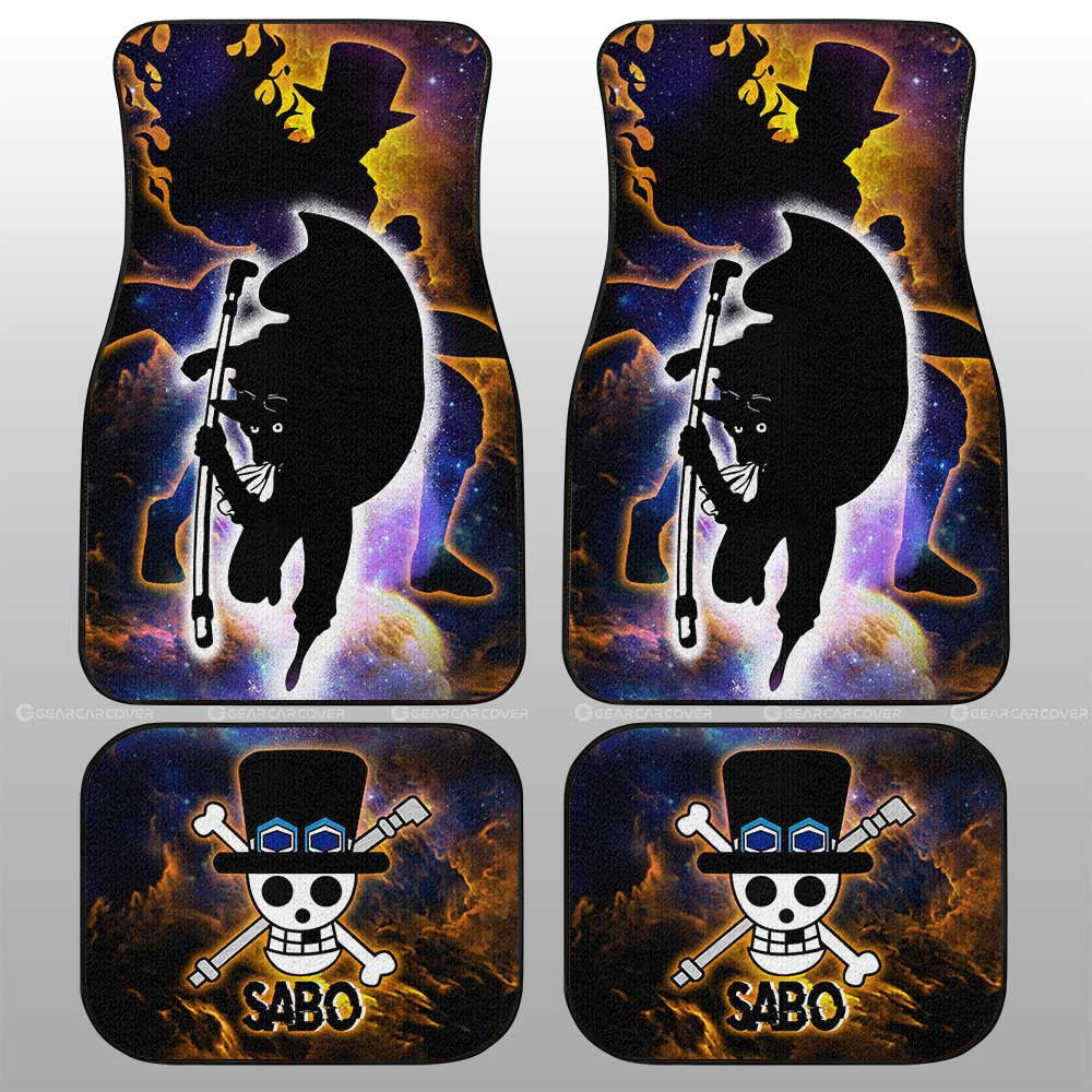 One Piece Car Mats One Piece Sabo Silhouette Galaxy Joly Roger Symbol Car Floor Mats Black Yellow
