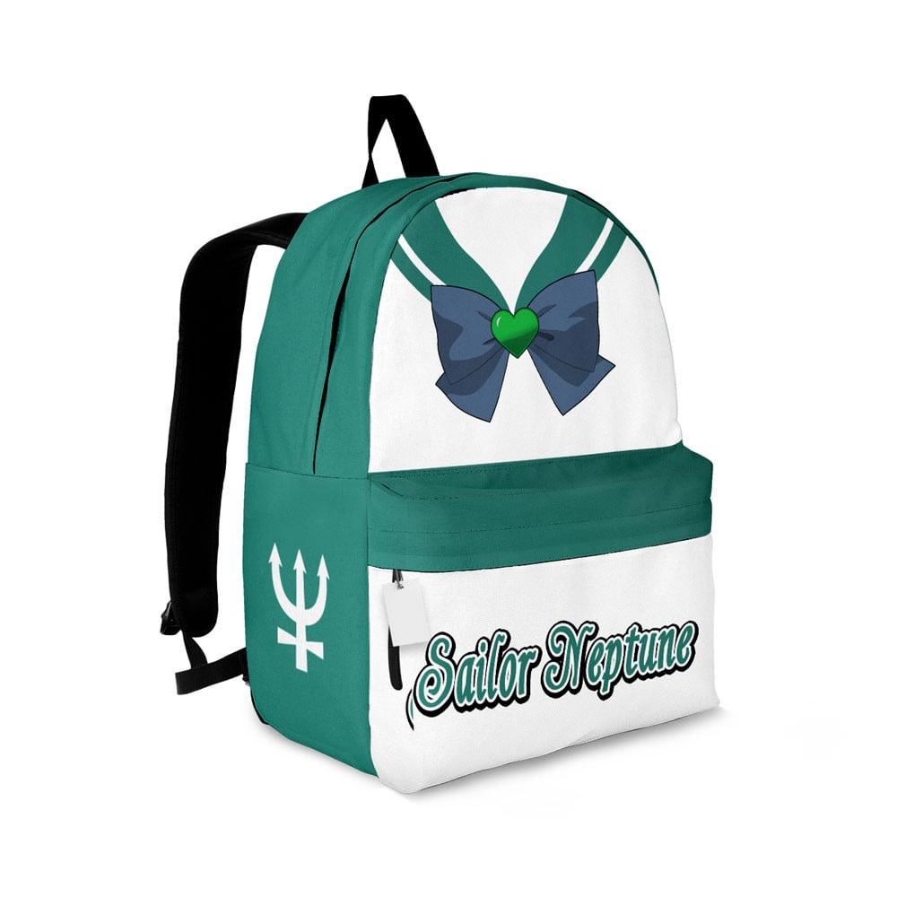 Sailor Moon Backpack Sailor Neptune Character Details Pattern Backpacks White Green