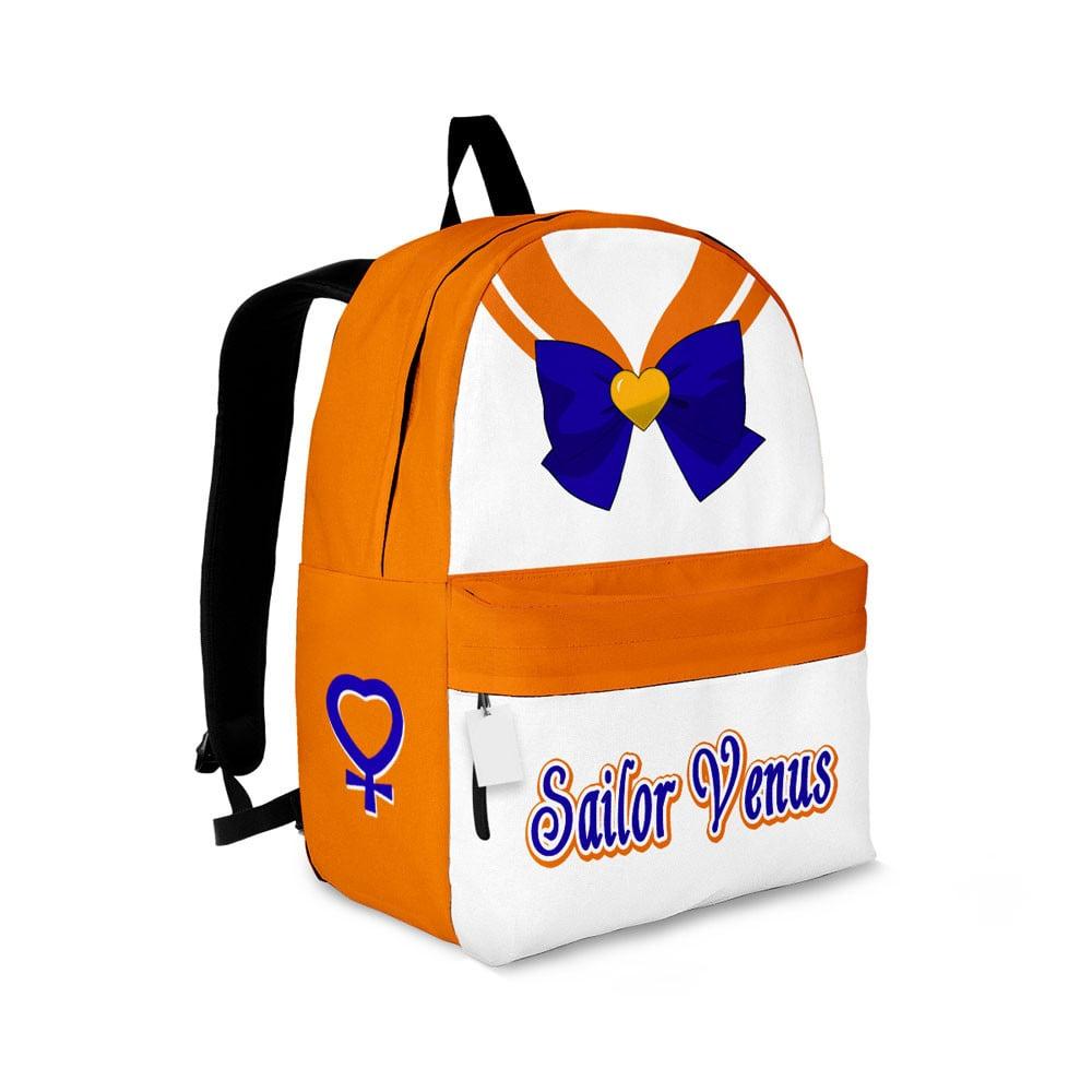 Sailor Moon Backpack Sailor Venus Character Details Pattern Backpacks White Orange