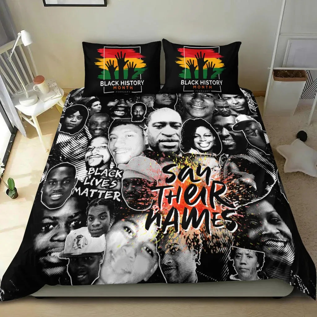 BLM Bedding Set BLM Say Their Name Duvet Covers Black Unique Gift