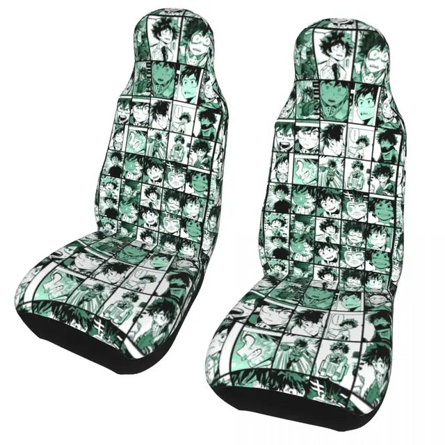 My Hero Academia Car Seat Covers My Hero Academia Izuku Midoriya Pattern Seat Covers Green