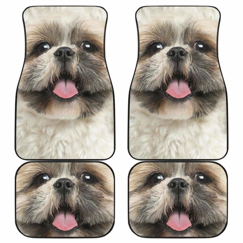 Dog Car Floor Mats Funny Close Up Face Shih Tzu Dog Graphic Car Mats