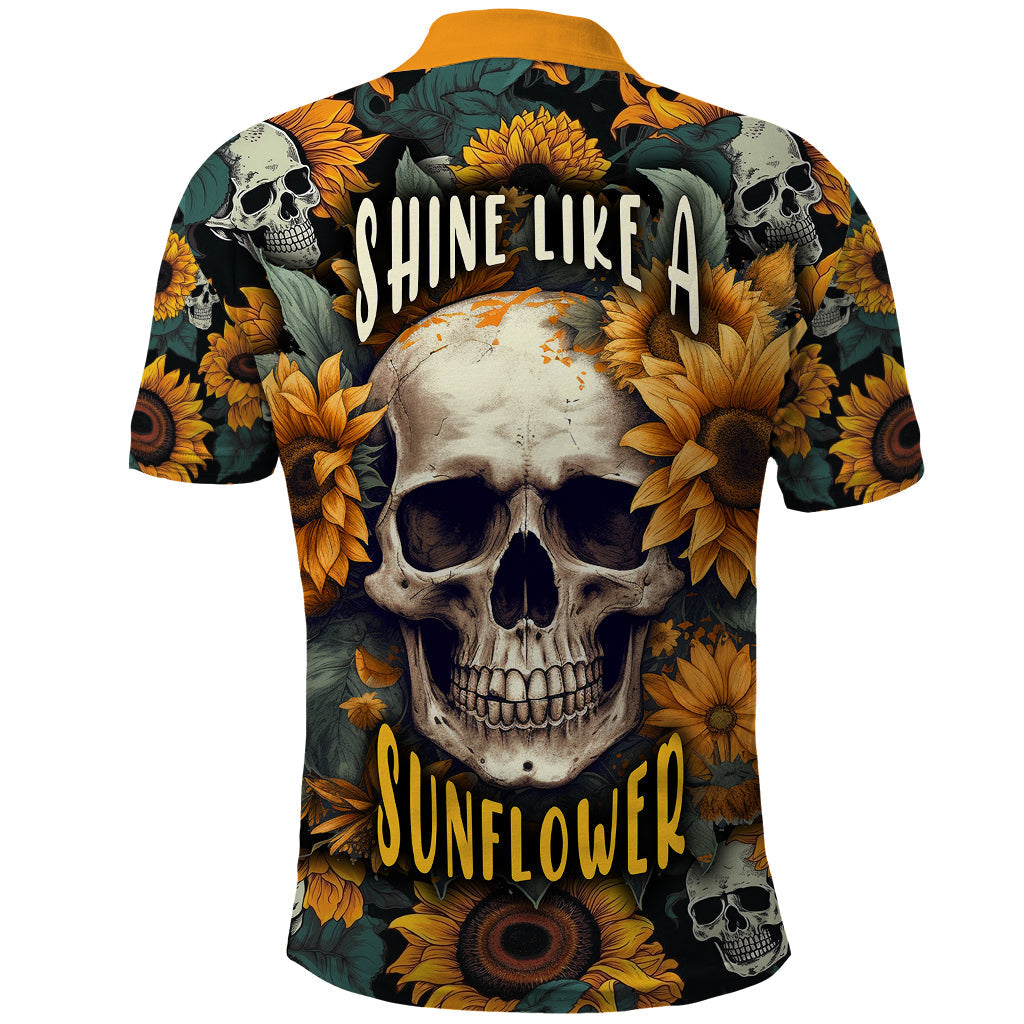 Skull Polo Shirt Shine Like A Sunflower Skull Boys Polo Shirts Yellow