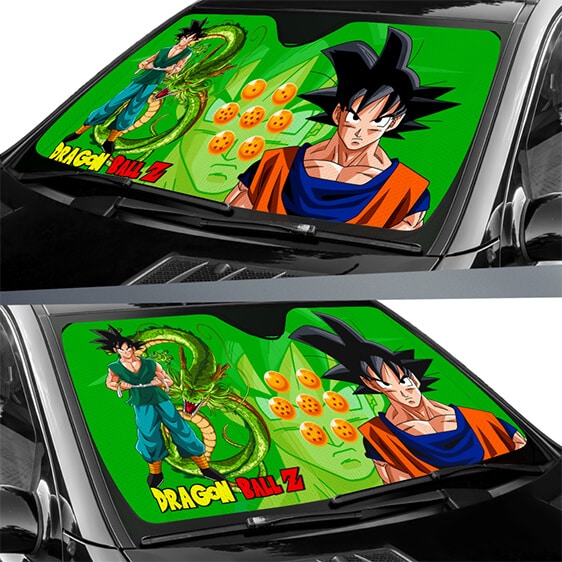 Dragon Ball Car Sun Shade Son Goku And Shenron Dragon Balls Winshield Sun Shade Green