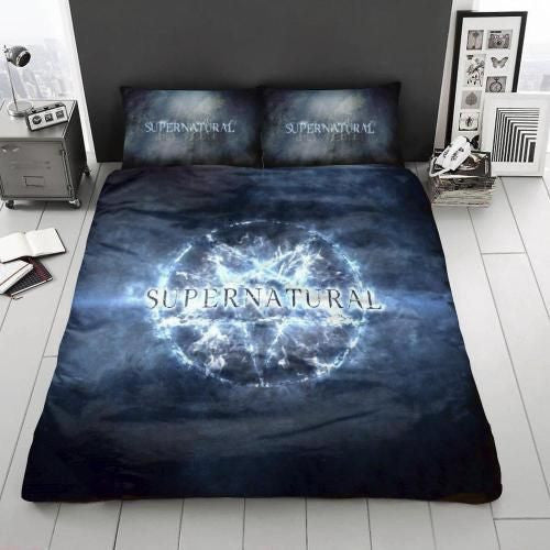 Supernatural Bedding Set Supernatural Star Symbol Graphic Duvet Covers Blue Unique Gift