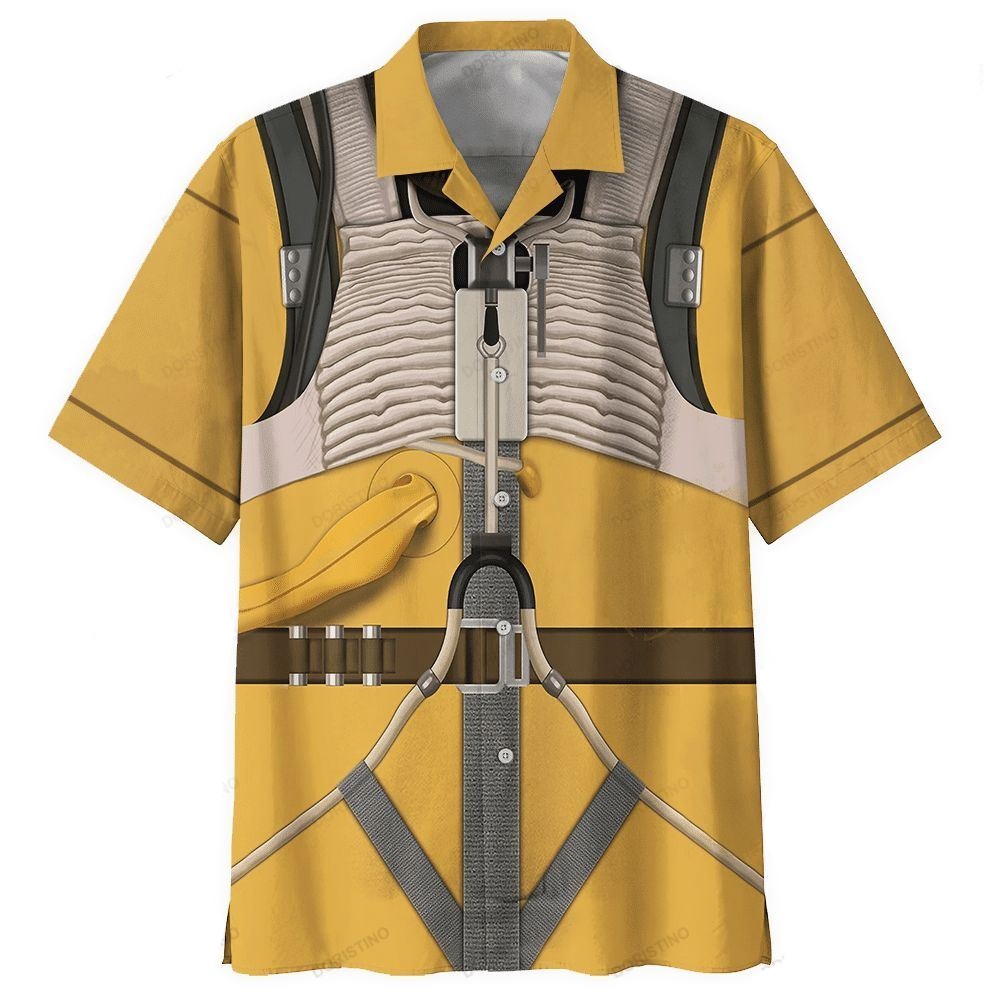 SW Hawaii Shirt SW Bossk Suit Costume Hawaiian Shirt Yellow Unisex