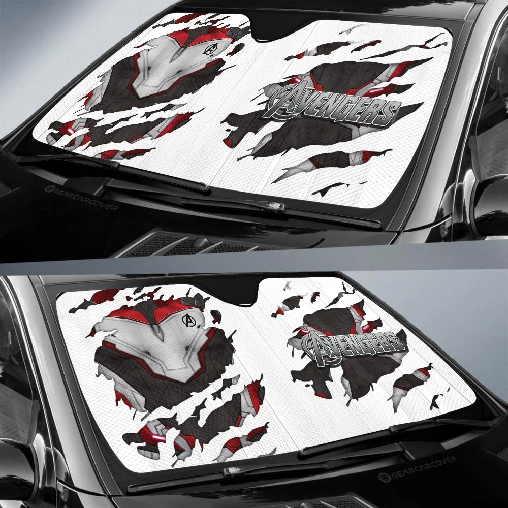 MV Car Sun Shade The Avengers Uniform Suit Winshield Sun Shade Black White