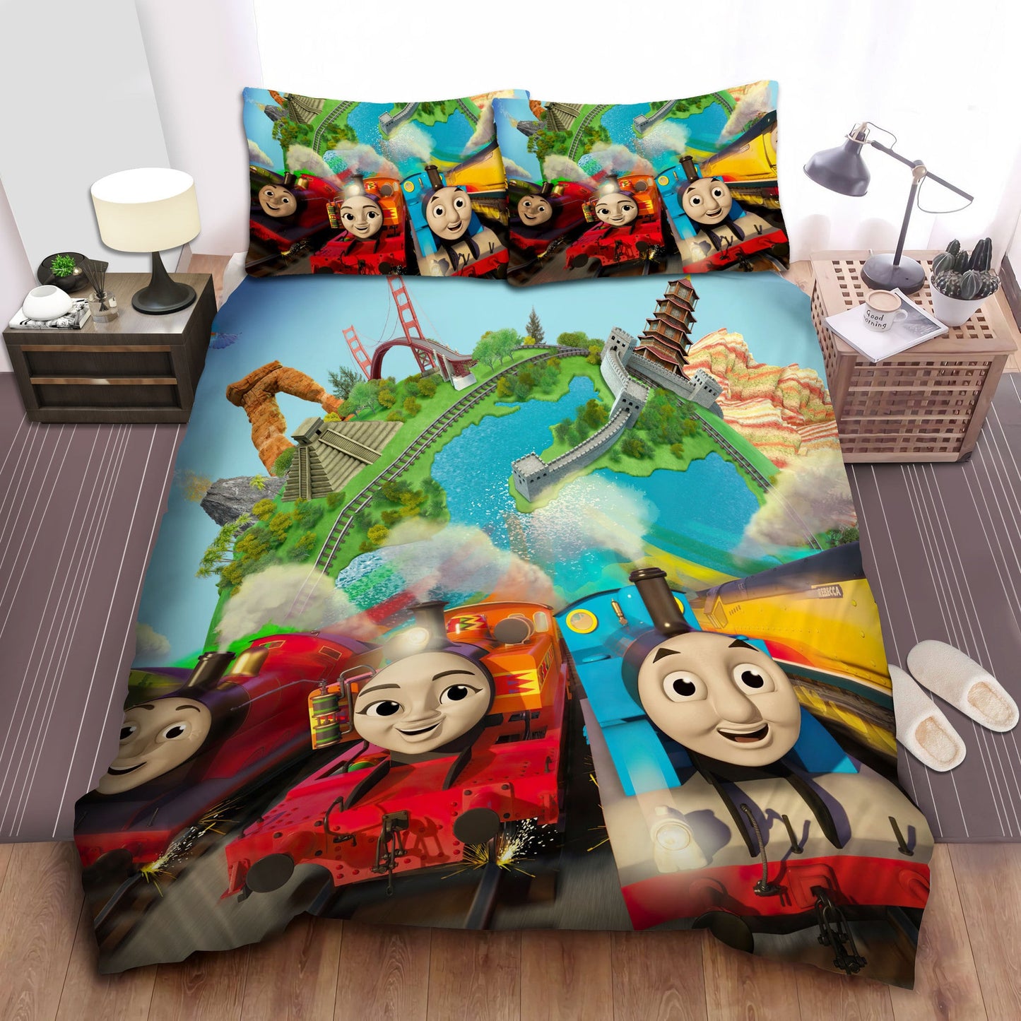 Thomas Train Bedding Set Thomas Train World Wonders Duvet Covers Colorful Unique Gift