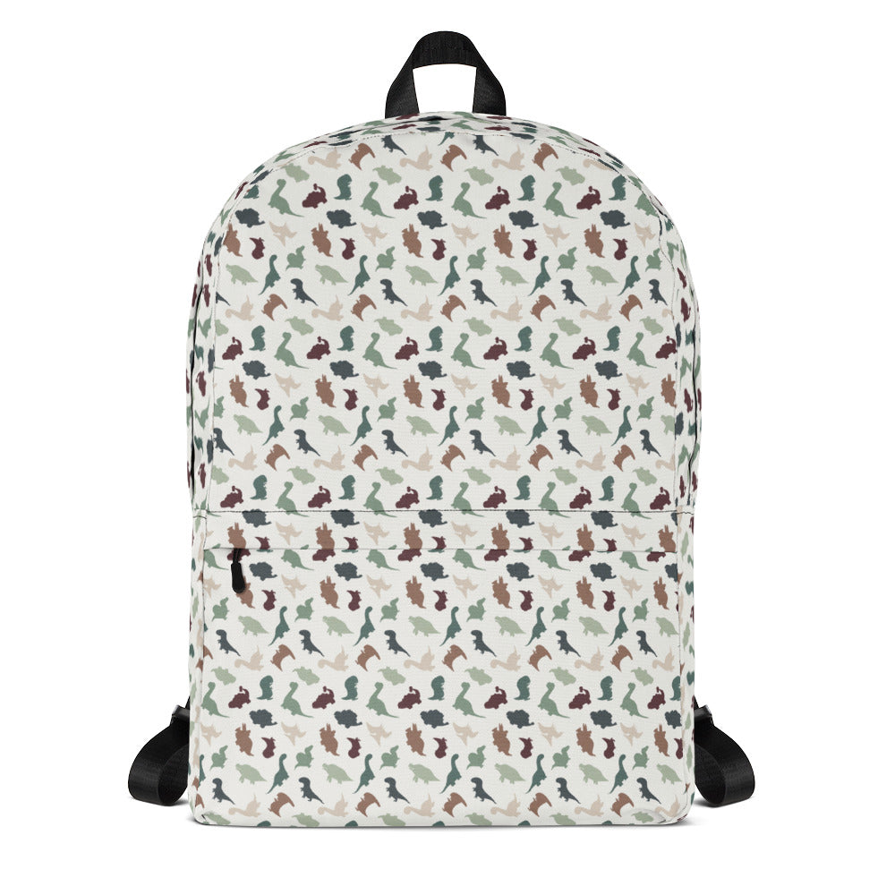 Dinosaur Backpack Cute Dinosaur Silhouette Flower Leaf Pattern Backpacks Purple