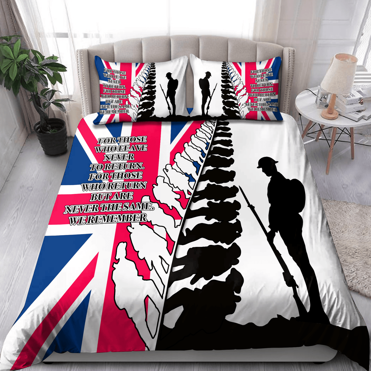 Veteran Bedding Set For Those Who Leave Never To Return Duvet Covers Black White Unique Gift