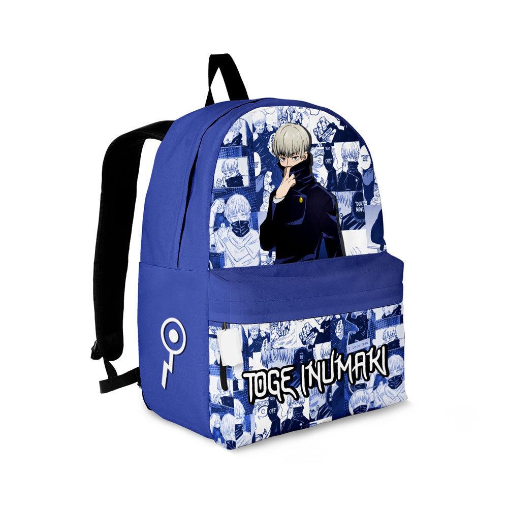 Jujutsu Kaisen Backpack Toge Inumaki Graphic Symbol Manga Pattern Backpacks Blue