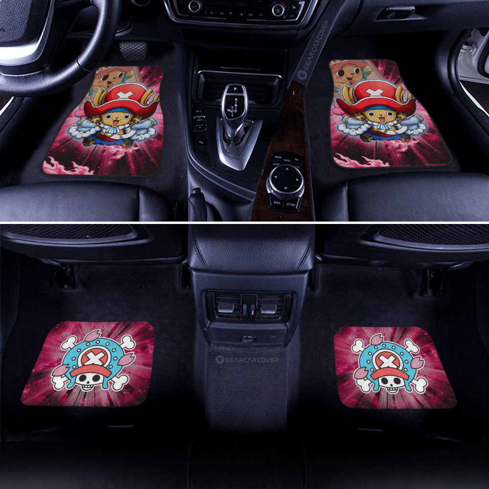 One Piece Car Mats Tony Tony Chopper And Wanted Poster Graphic Jolly Roger Symbol Car Floor Mats Pink