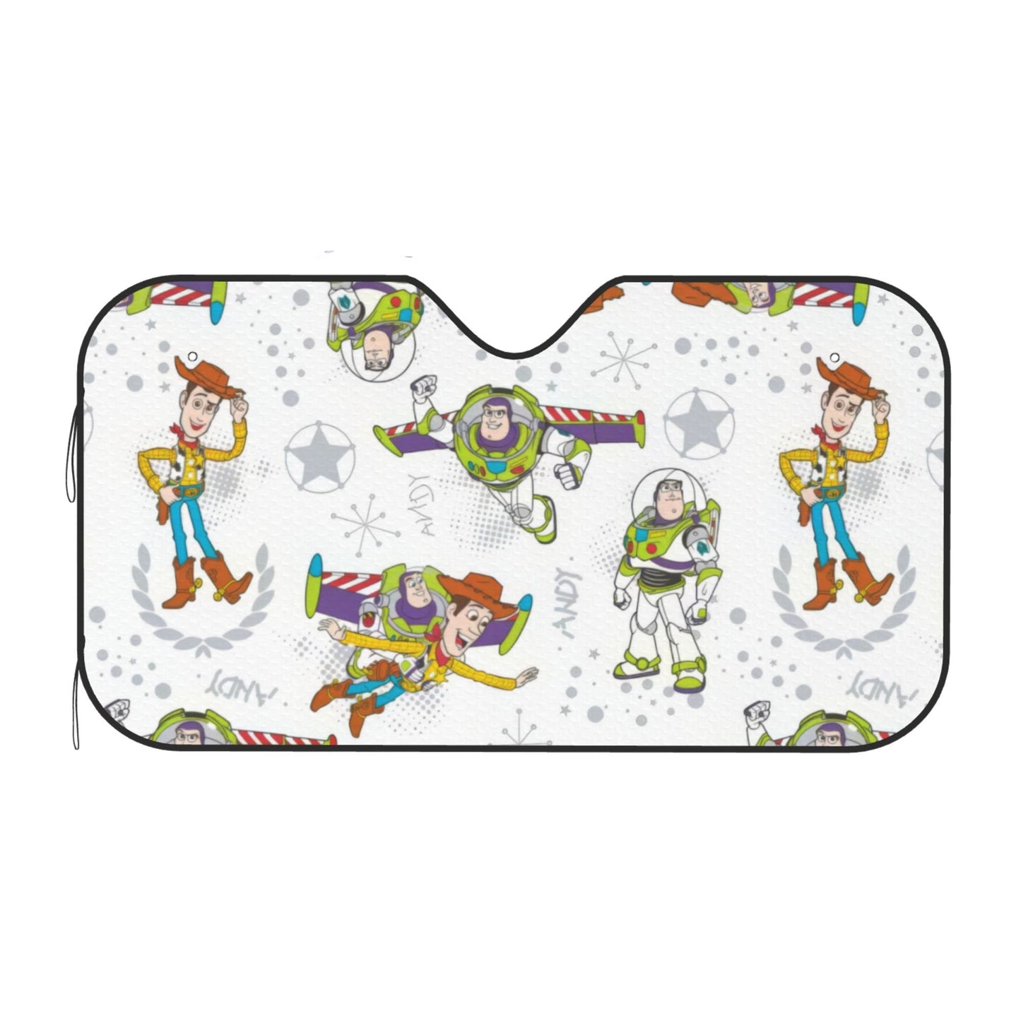 Toy Story Car Sun Shade Woody And Buzz Lightyear Pattern Winshield Sun Shade White