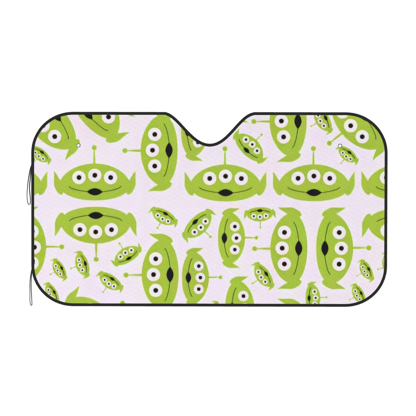Toy Story Car Sun Shade Three-Eyes Aliens Pattern Winshield Sun Shade White Green