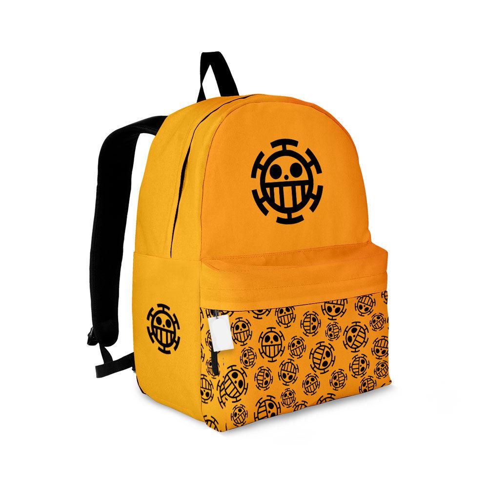 One Piece Backpack Trafalgar D Law Symbol Pattern Backpacks Orange