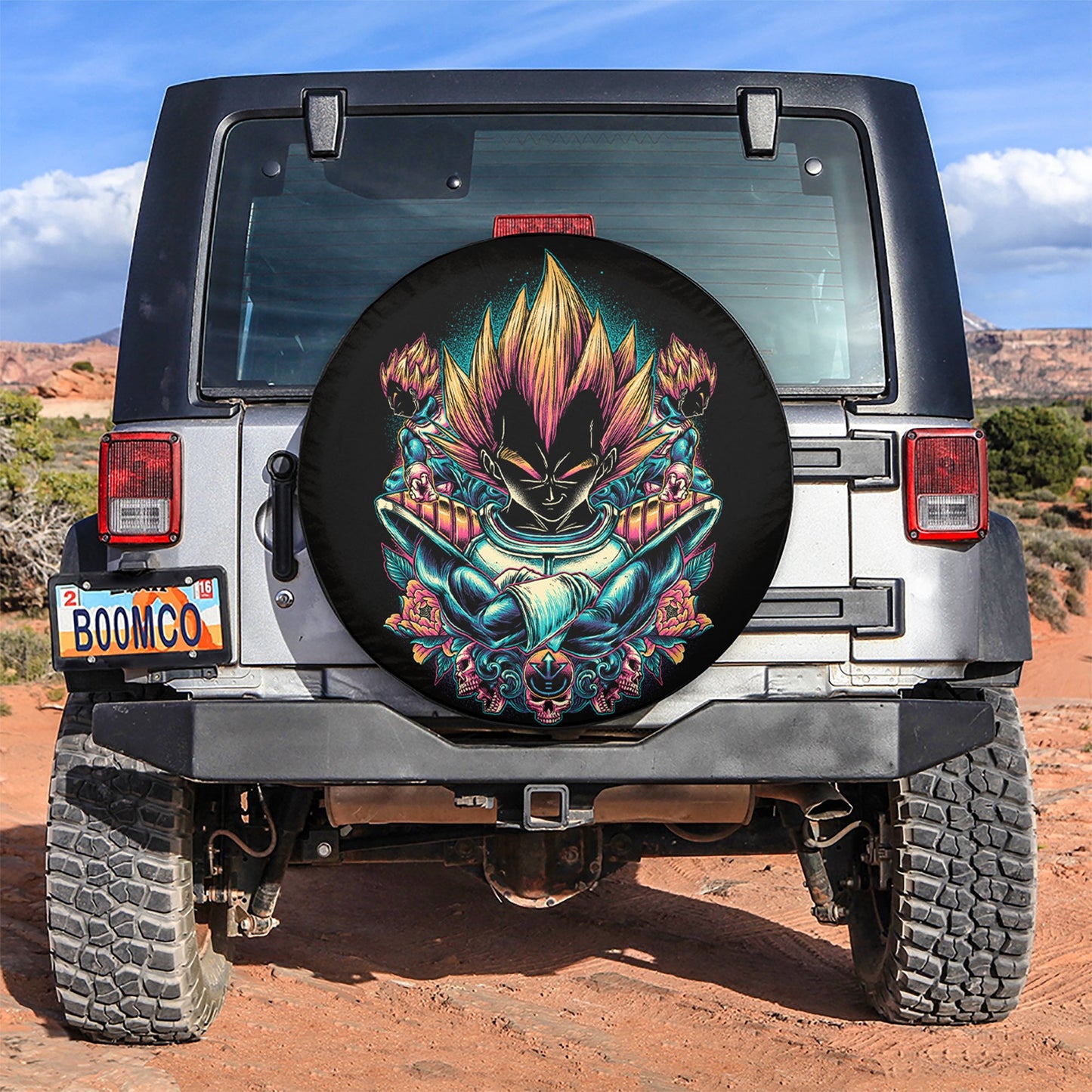 Dragon Ball Spare Tire Cover Dragon Ball Vegeta Art Graphic Tire Covers Black Blue