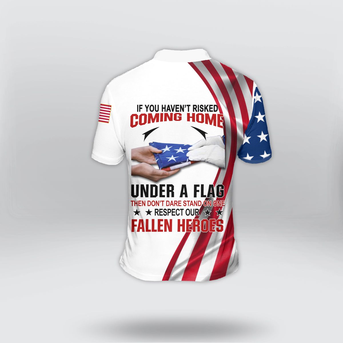 Veteran Polo Shirt Respect Our Fallen Heroes Boys Polo Shirts Blue Red