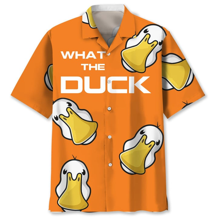 Funny Hawaii Shirt What The Duck Funny Hawaiian Shirt Orange Unisex