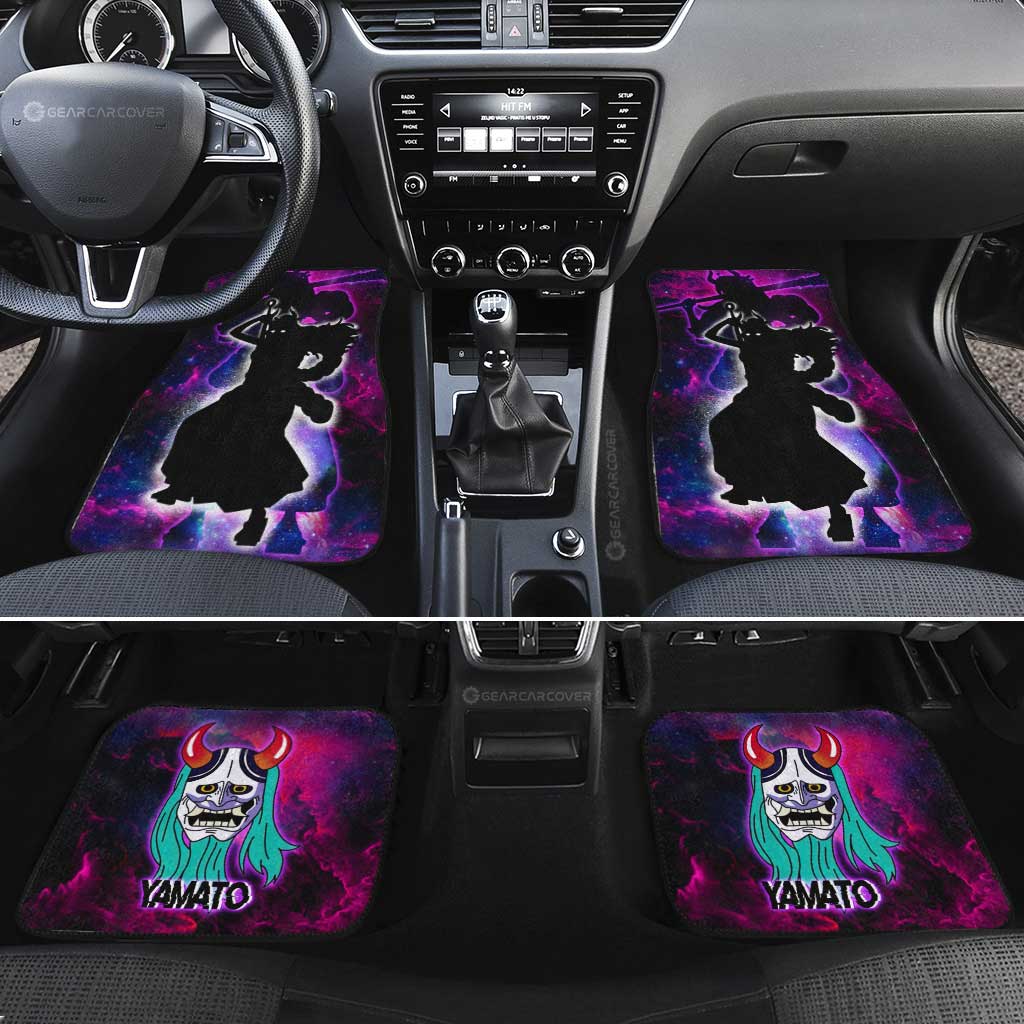 One Piece Car Mats Yamato Silhouette Jolly Roger Symbol Galaxy Car Floor Mats Pink Purple